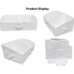 3-Pack Grey Trapezoid Large Storage Box with Dividers - Image 2
