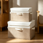 2-Pack Collapsible Fabric Storage Bins with Lids