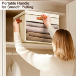 4-Pack Beige Storage Bins with Clear Windows and Lids - Image 2