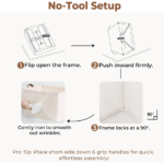 2-Pack Natural Fabric Storage Bins with Metal Frame - Image 2